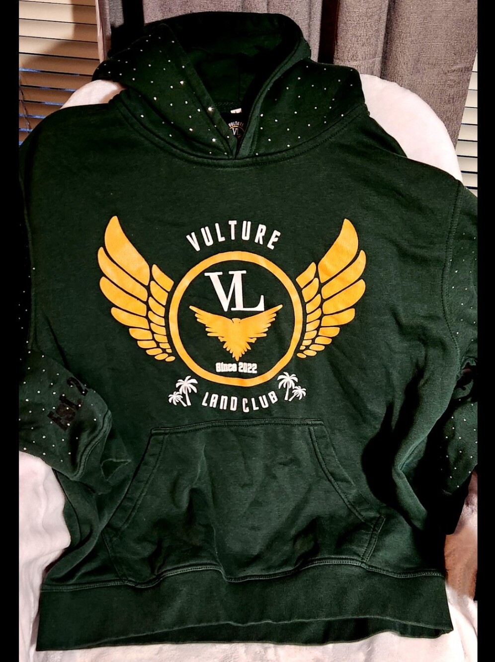 Men's Green Vulture Hoodie Sweatshirt
